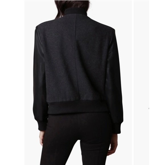 Anthro 7 For All Mankind Bomber Jacket Avec les Filles Strong Shoulder Bomber - Picture 7 of 16